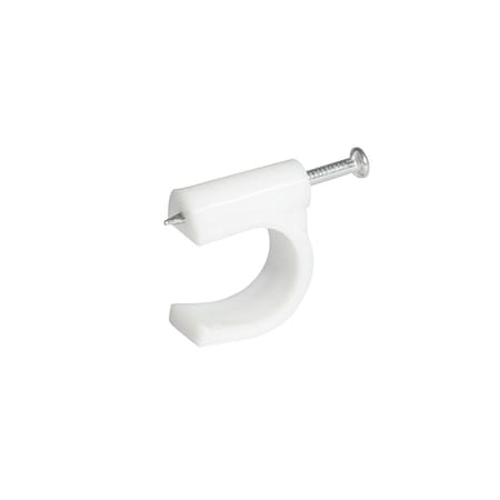 White Coaxial Cable Clips 12 Mm 20 Pieces
